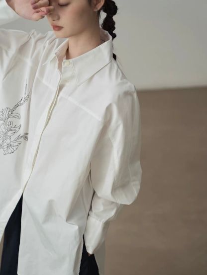 Jian Cheng Botanical Printing Shirt & A-Line Maxi Skirt (Sold Seperately)