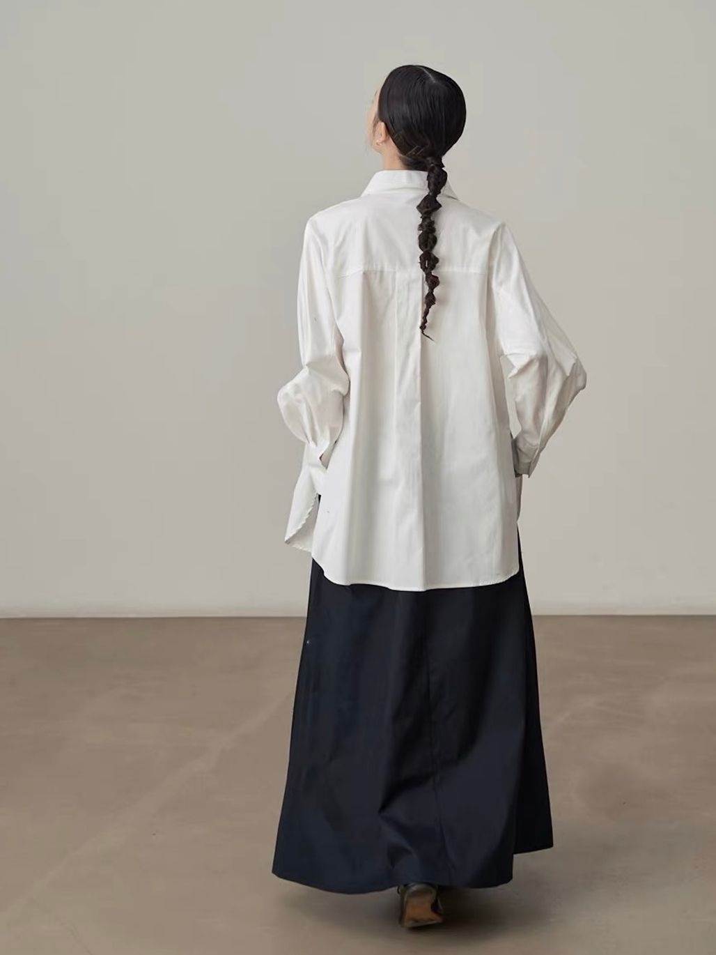 Jian Cheng Botanical Printing Shirt & A-Line Maxi Skirt (Sold Seperately)