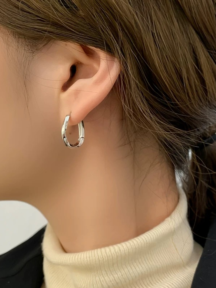 Lea Hoop Earrings-The Black Bow-