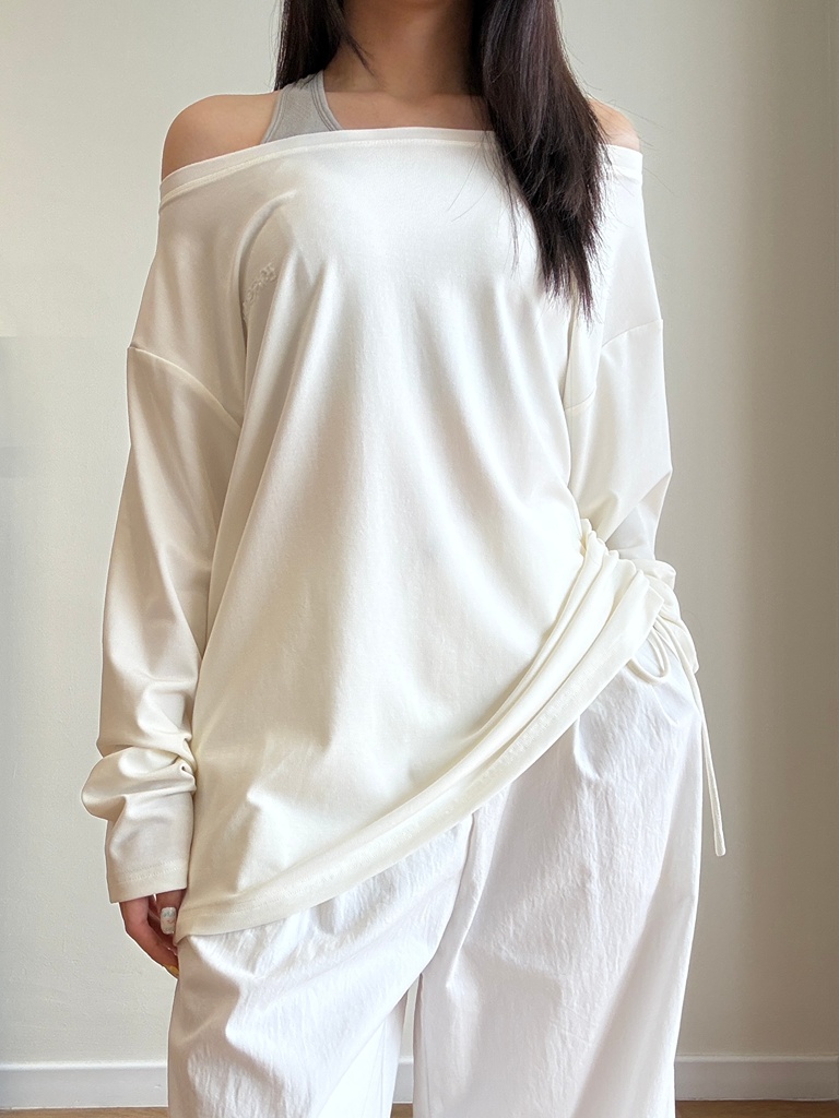 Minty Draw String Long Sleeve Top