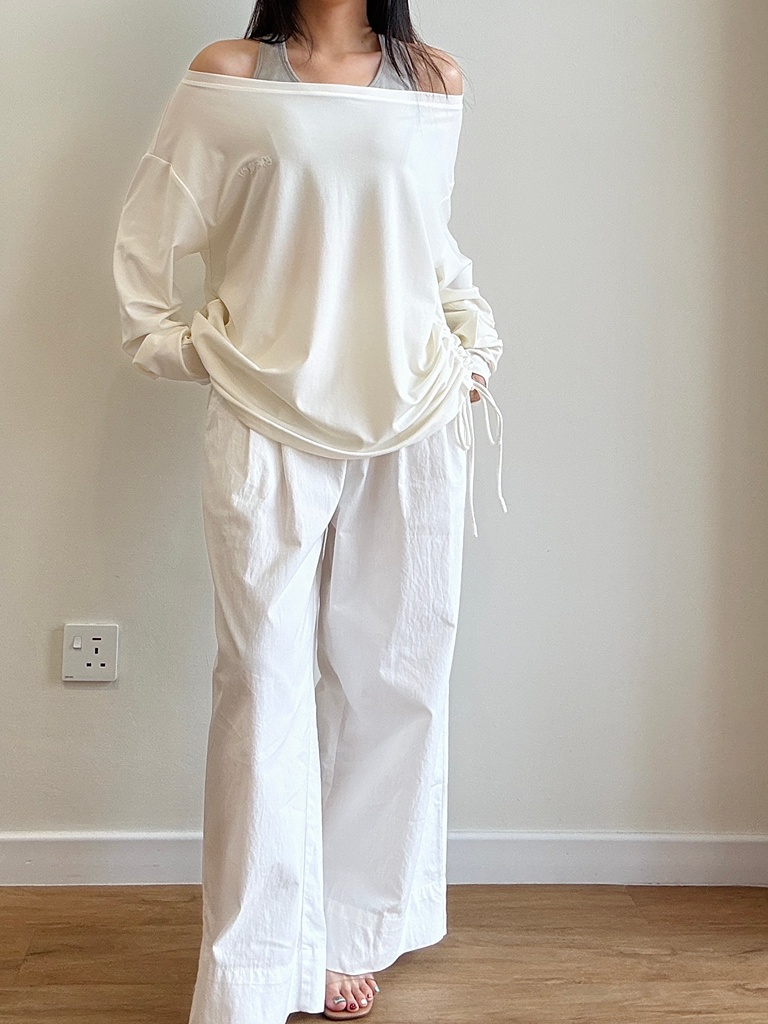 Minty Draw String Long Sleeve Top