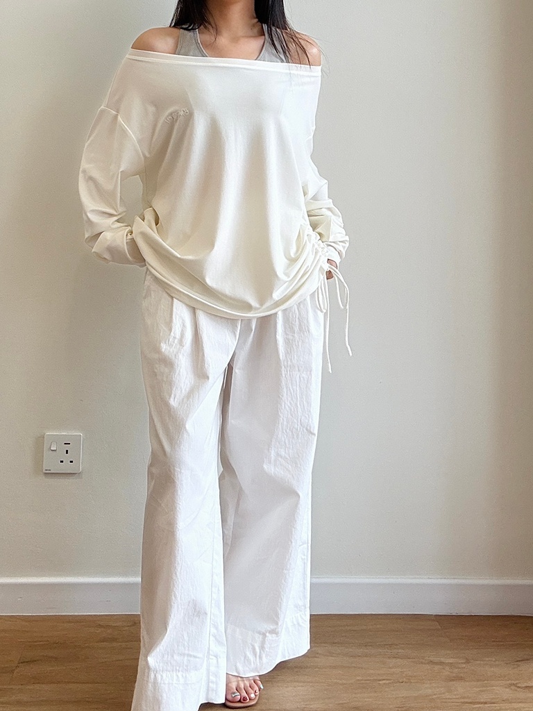 Minty Draw String Long Sleeve Top