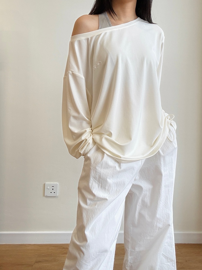 Minty Draw String Long Sleeve Top