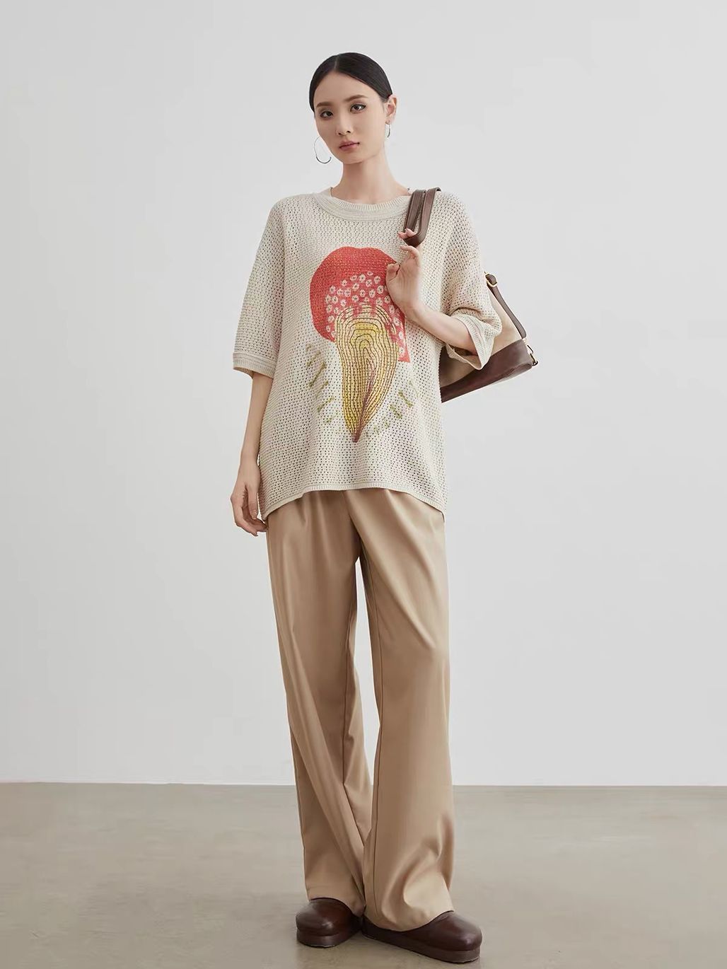 Ai Lin Cutie Pie Openwork Knit Tee