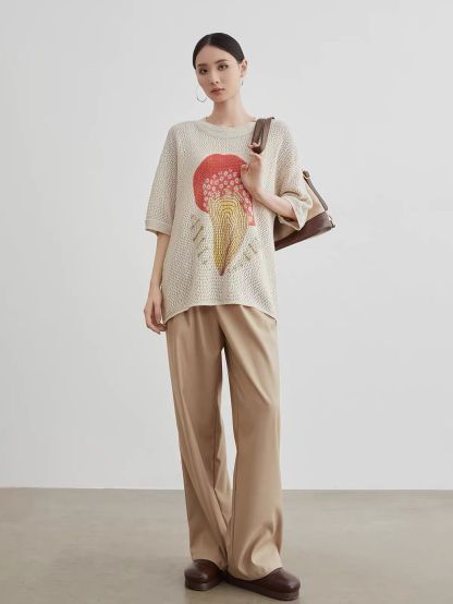 Ai Lin Cutie Pie Openwork Knit Tee
