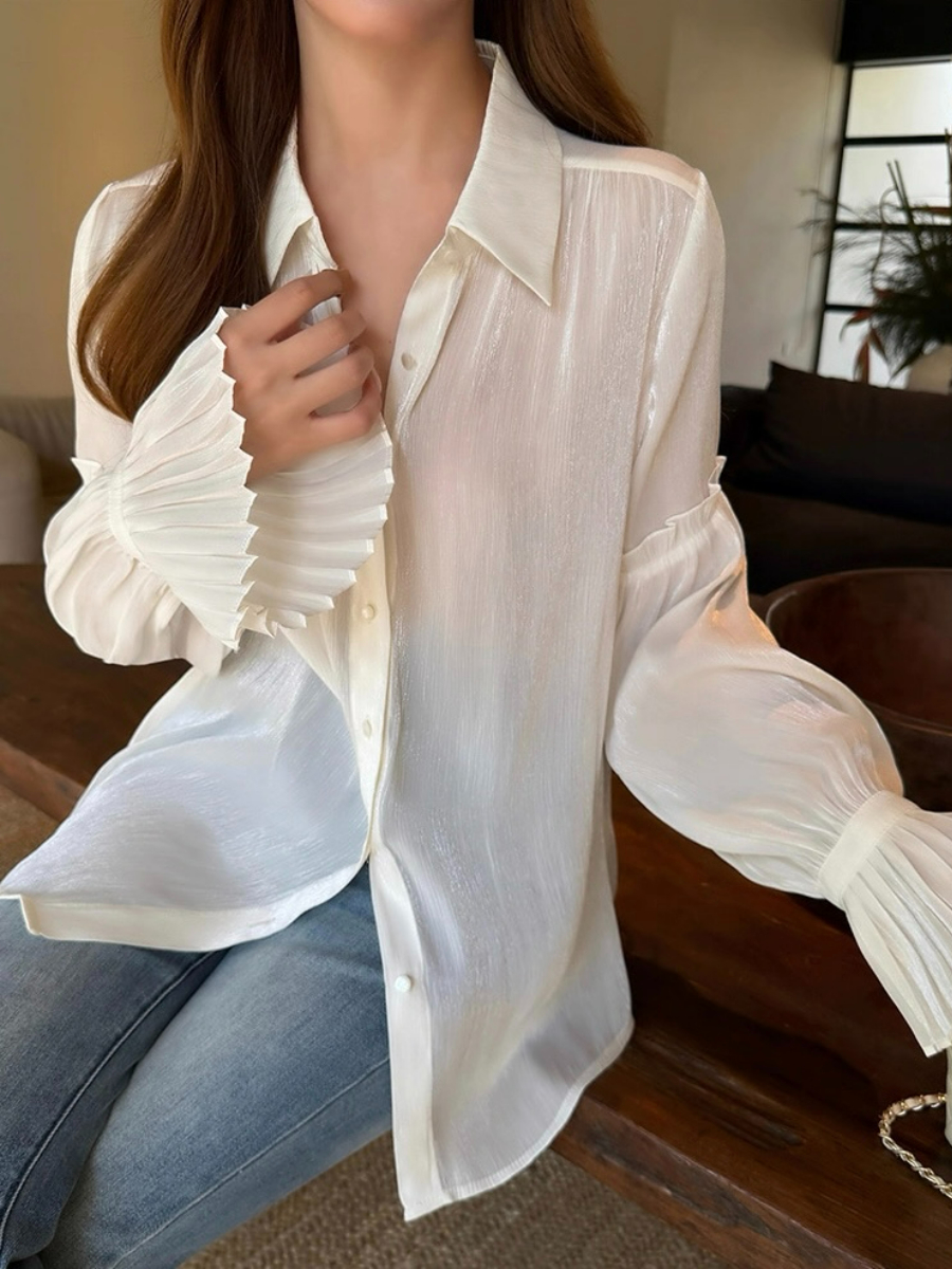 Fernanda Trumpet Sleeves Sheer Shirt