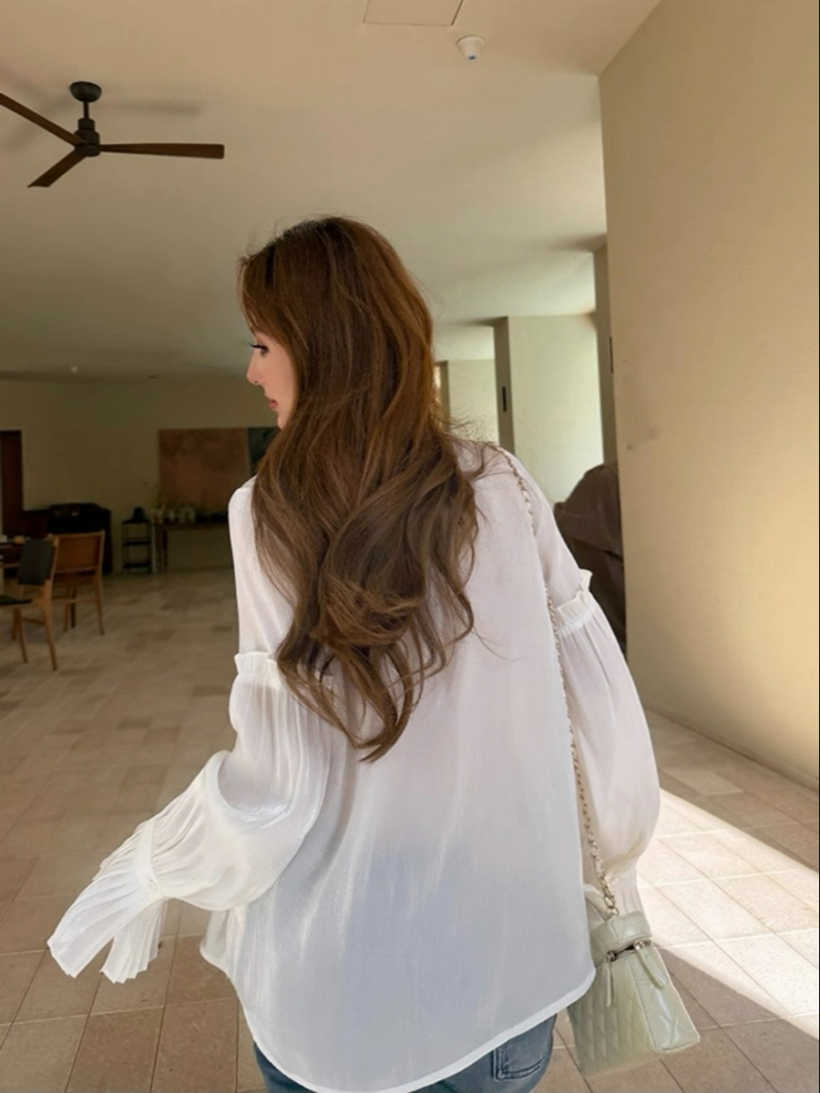 Fernanda Trumpet Sleeves Sheer Shirt