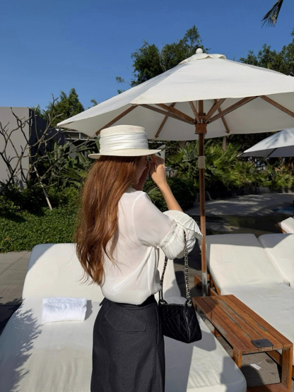 Fernanda Trumpet Sleeves Sheer Shirt