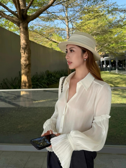 Fernanda Trumpet Sleeves Sheer Shirt