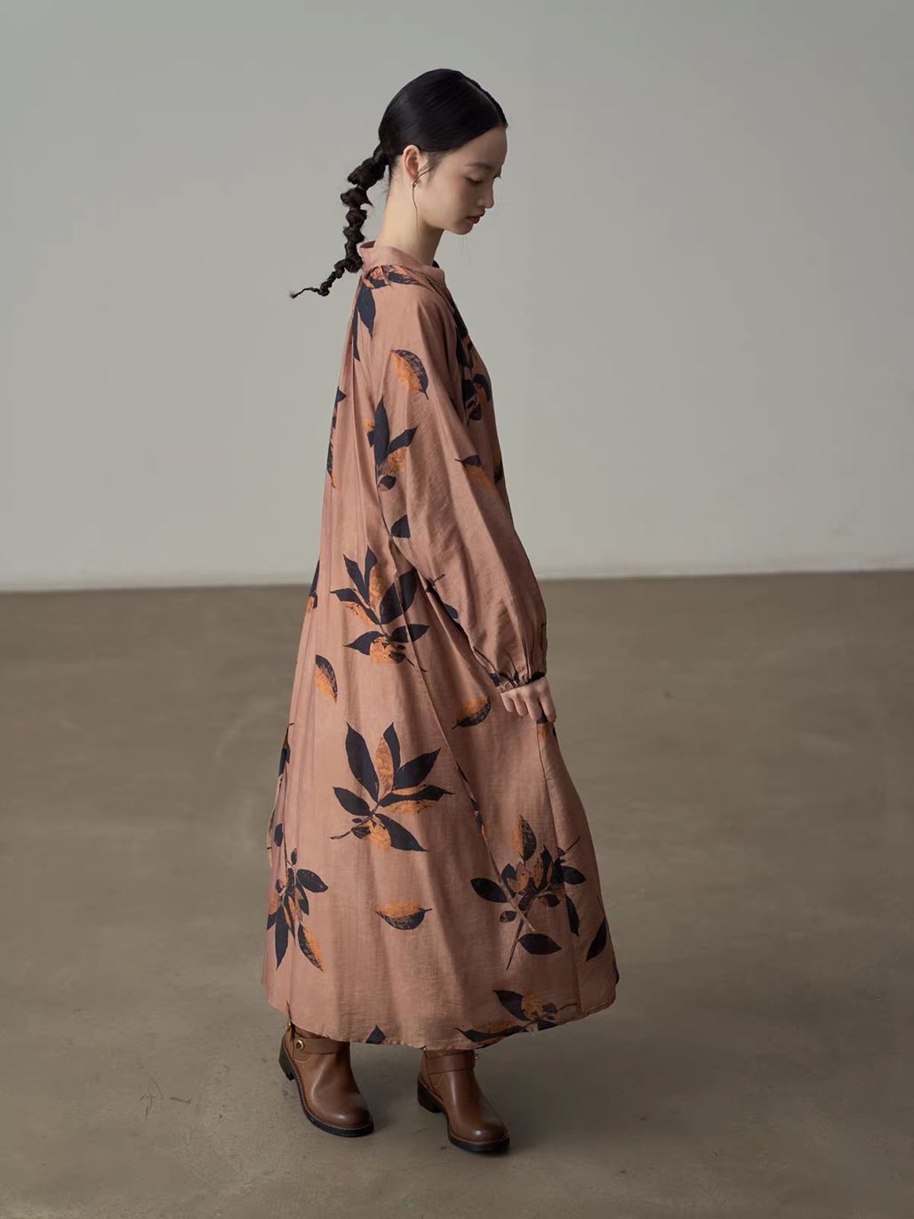 Ai Chuang Vintage Botanical-Print V-Neck Maxi Dress