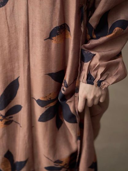 Ai Chuang Vintage Botanical-Print V-Neck Maxi Dress