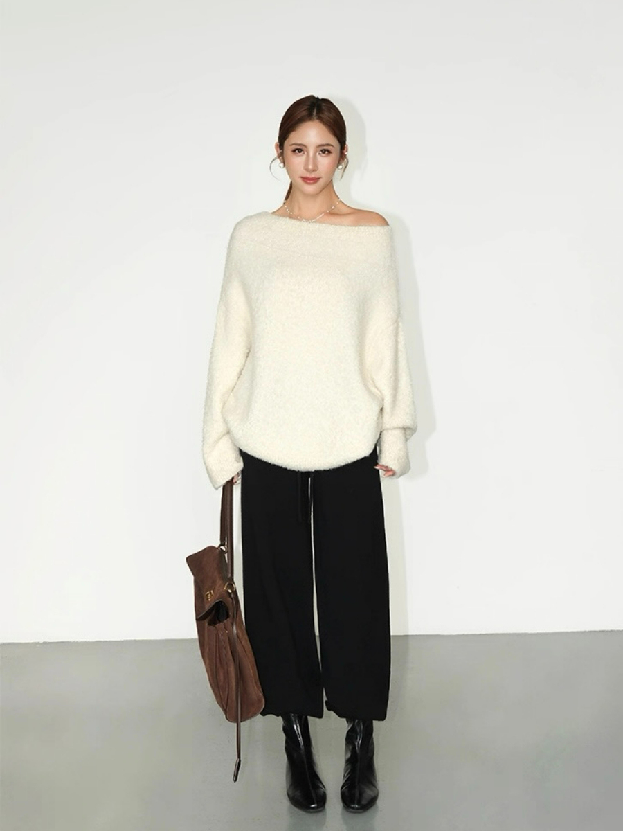 Francey One Shoulder Oversized Sweater