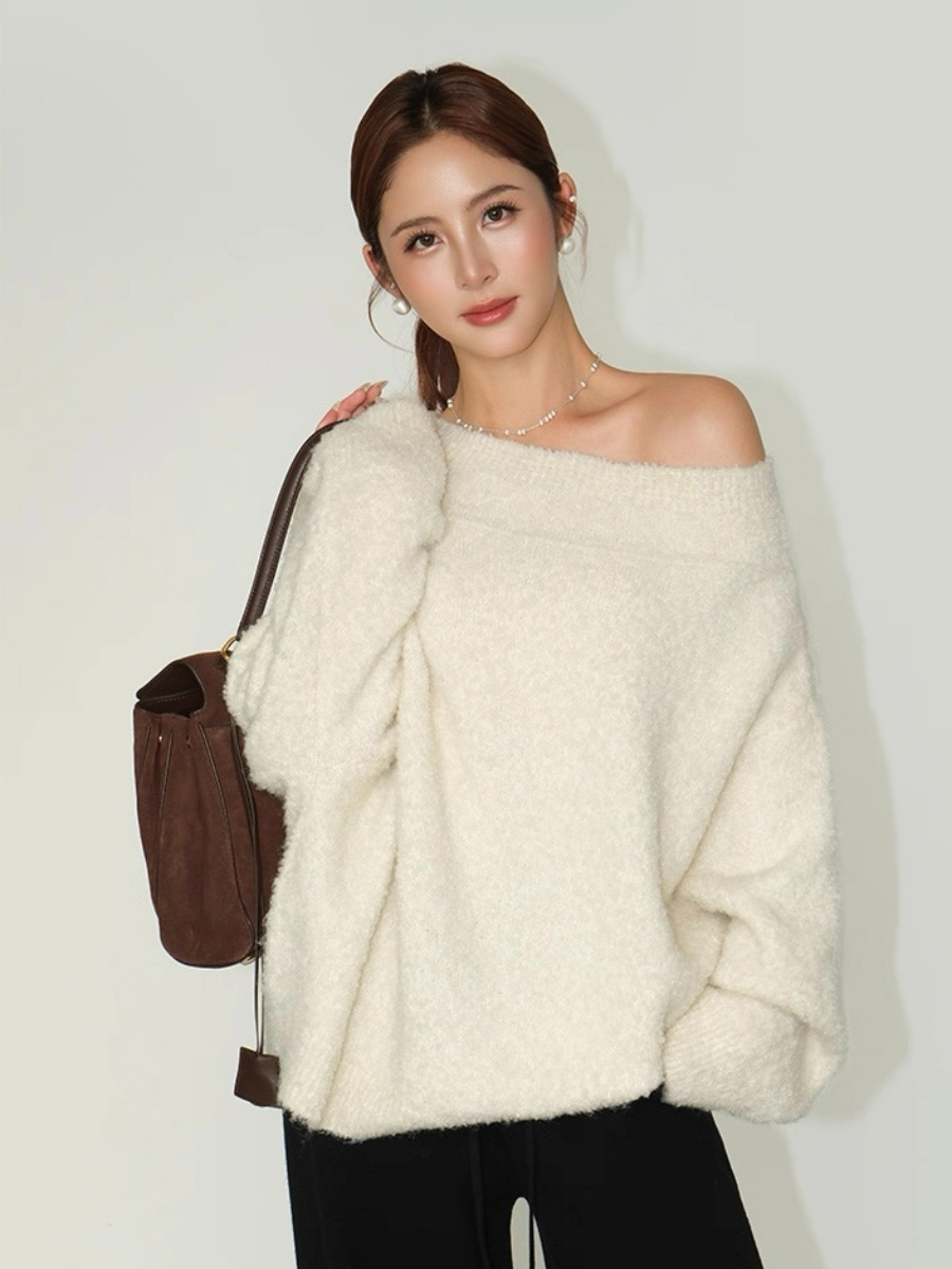 Francey One Shoulder Oversized Sweater
