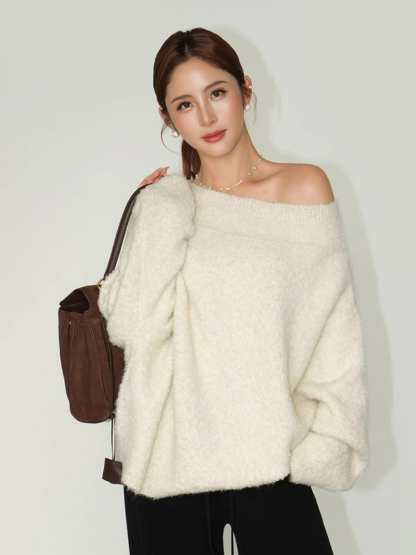 Francey One Shoulder Oversized Sweater