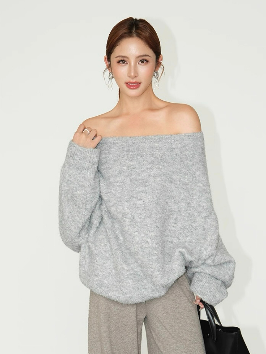 Francey One Shoulder Oversized Sweater