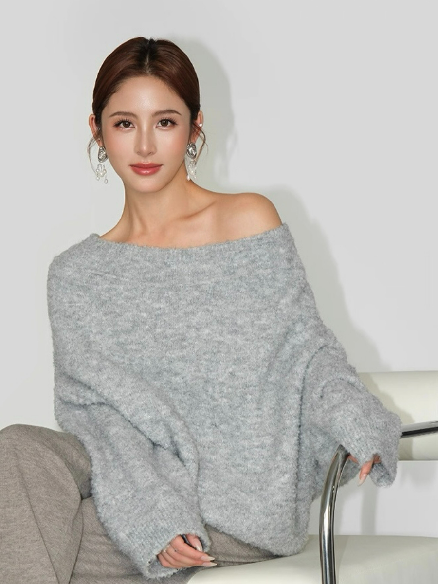 Francey One Shoulder Oversized Sweater