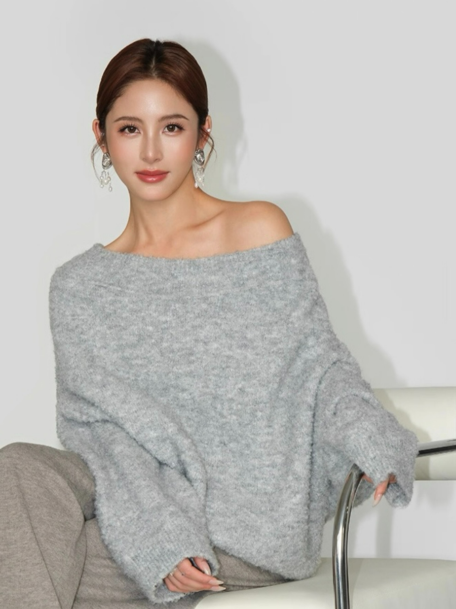 Francey One Shoulder Oversized Sweater