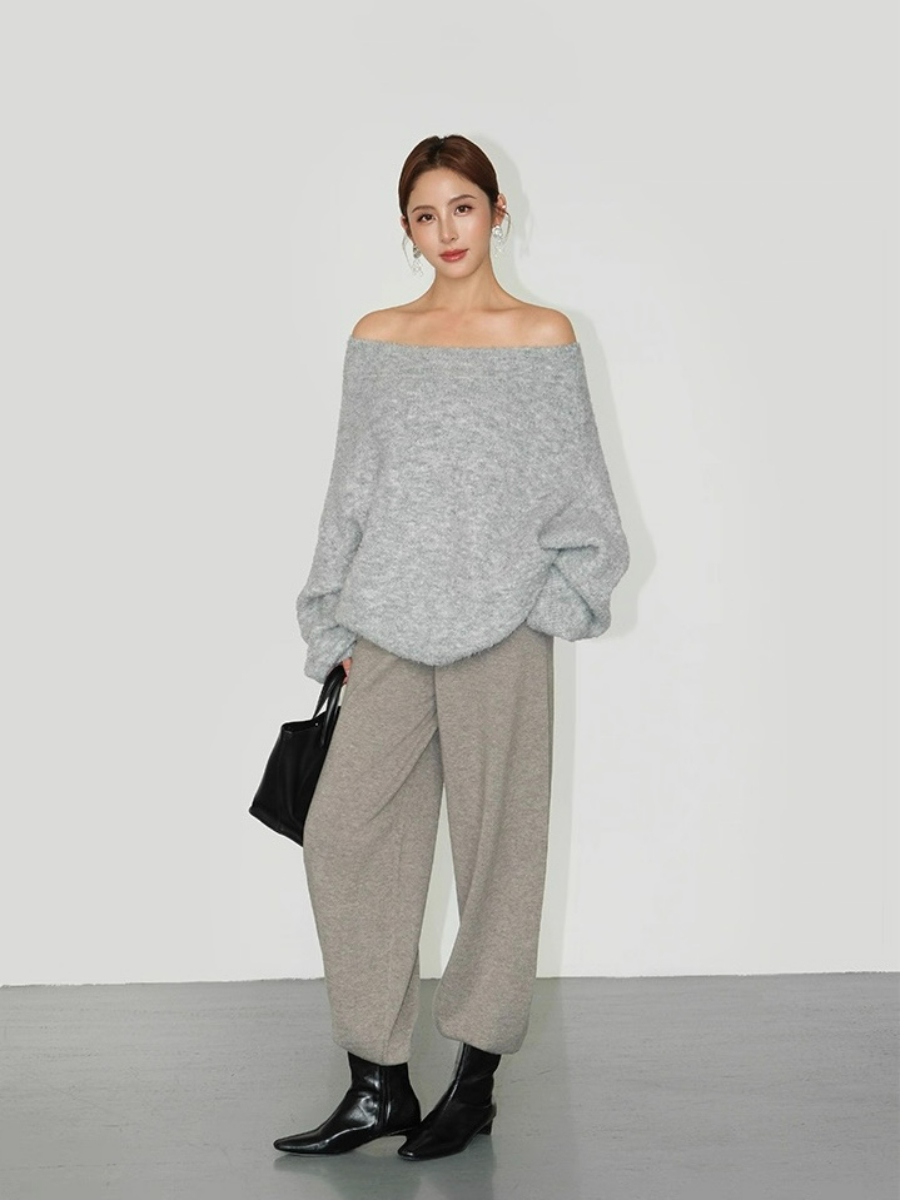 Francey One Shoulder Oversized Sweater
