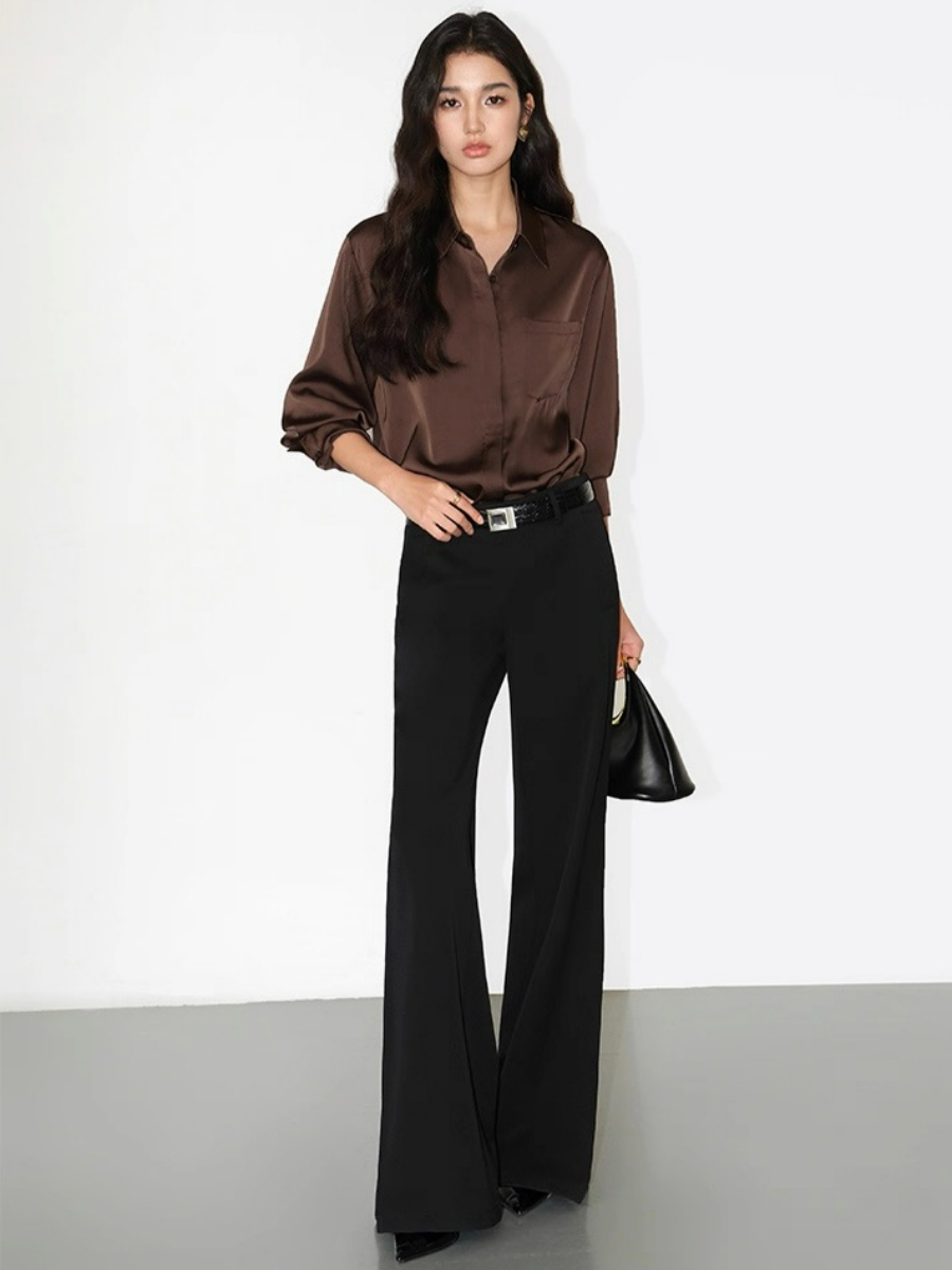 Fleta Satin Shirt with Pocket