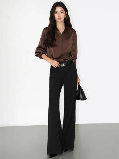 Fleta Satin Shirt with Pocket