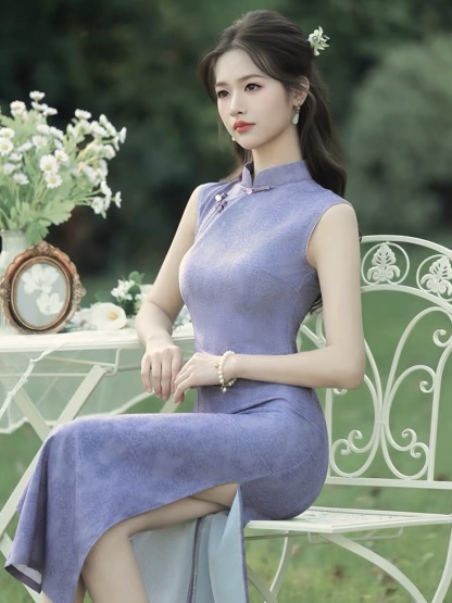 Ci Jia Floral Sleeveless Cheongsam