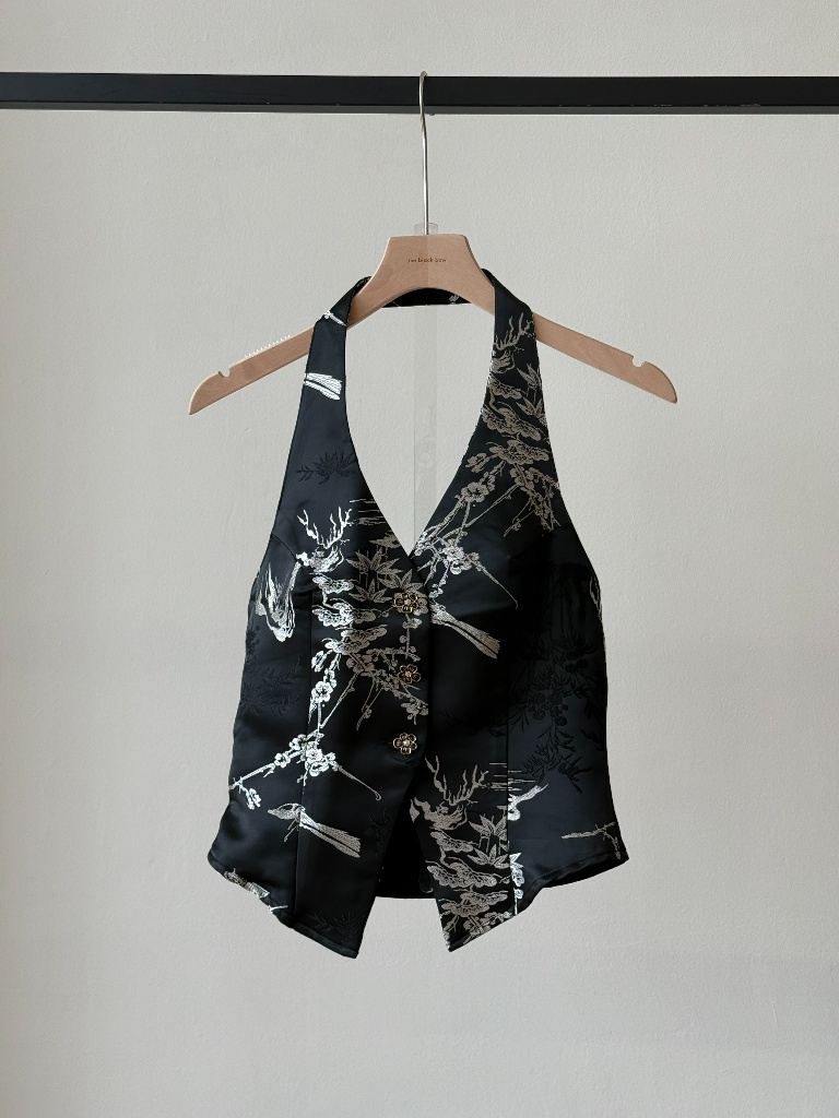 Shuang Mei Halter Neck Oriental Top