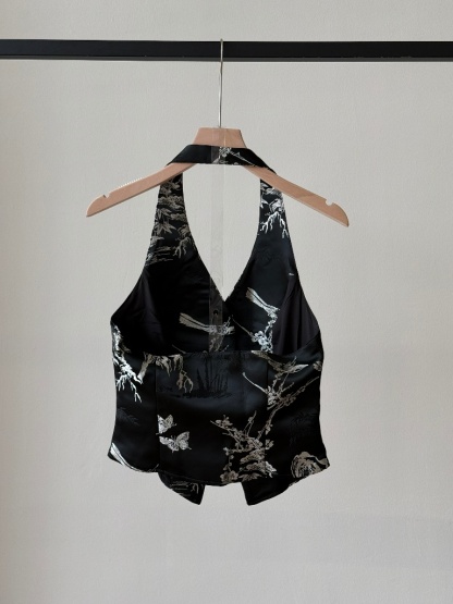 Shuang Mei Halter Neck Oriental Top