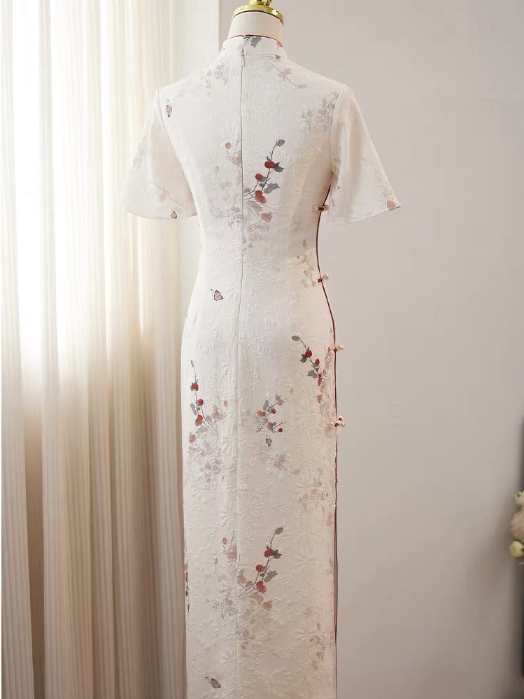 Ci Ke Flounce Sleeve Floral Cheongsam