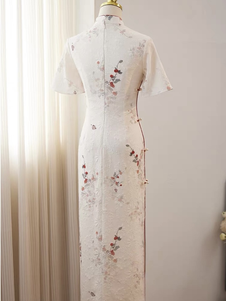 Ci Ke Flounce Sleeve Floral Cheongsam