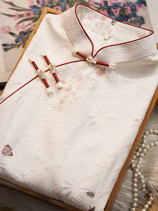 Ci Ke Flounce Sleeve Floral Cheongsam