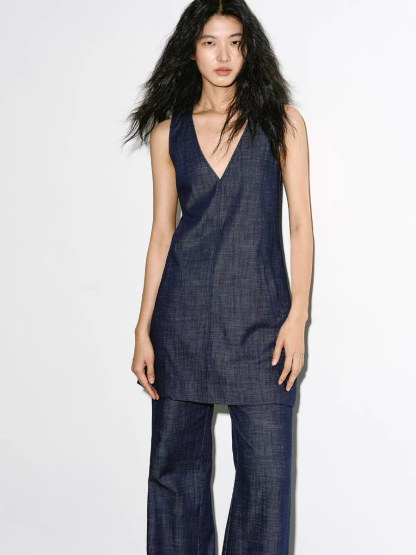 Karena Sleeveless Denim Top& Pants (Top & Bottoms sold seperately)