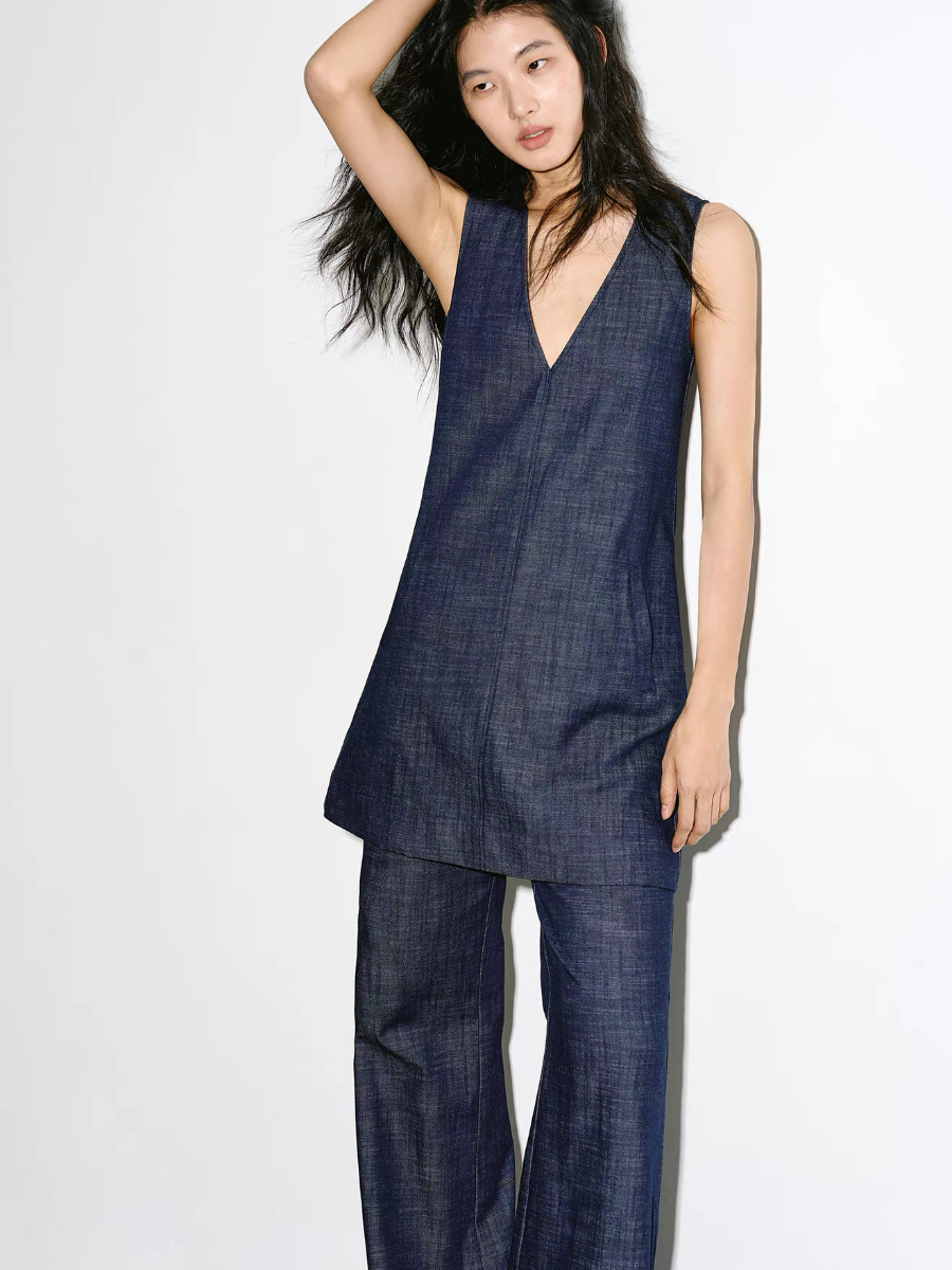 Karena Sleeveless Denim Top& Pants (Top & Bottoms sold seperately)