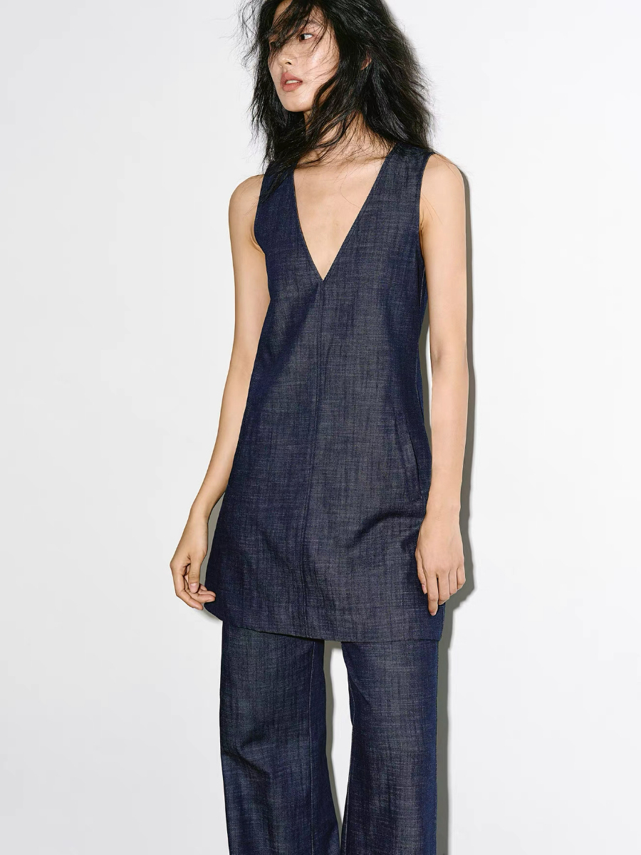 Karena Sleeveless Denim Top& Pants (Top & Bottoms sold seperately)