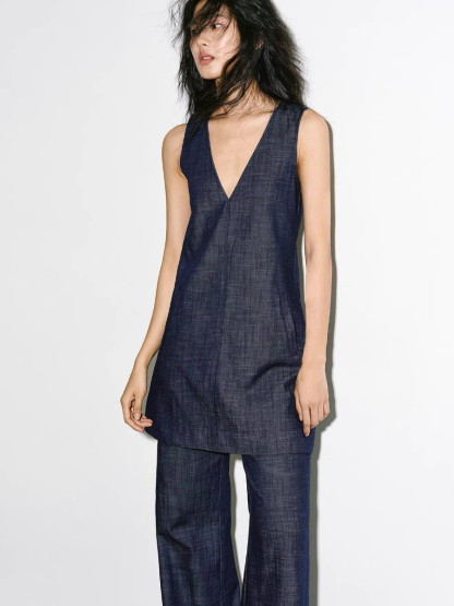 Karena Sleeveless Denim Top& Pants (Top & Bottoms sold seperately)