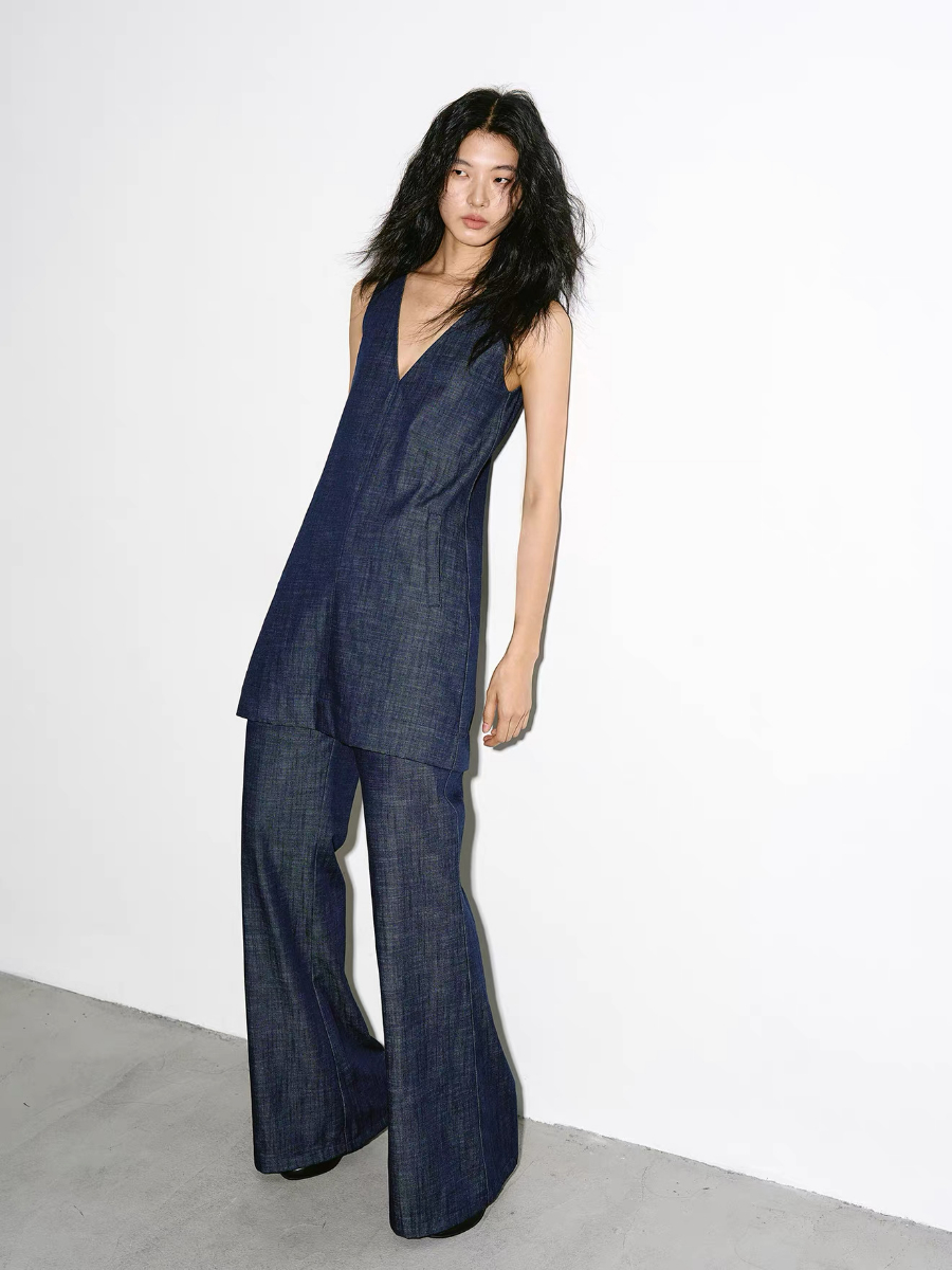 Karena Sleeveless Denim Top& Pants (Top & Bottoms sold seperately)