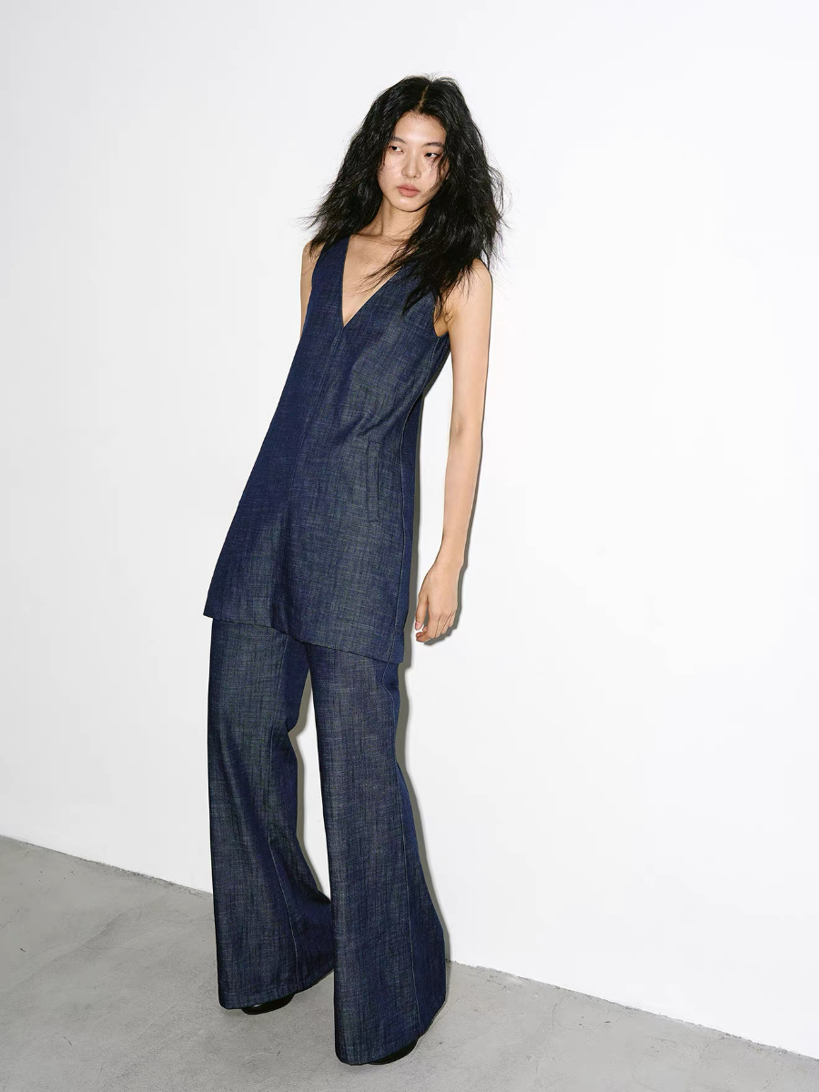 Karena Sleeveless Denim Top& Pants (Top & Bottoms sold seperately)