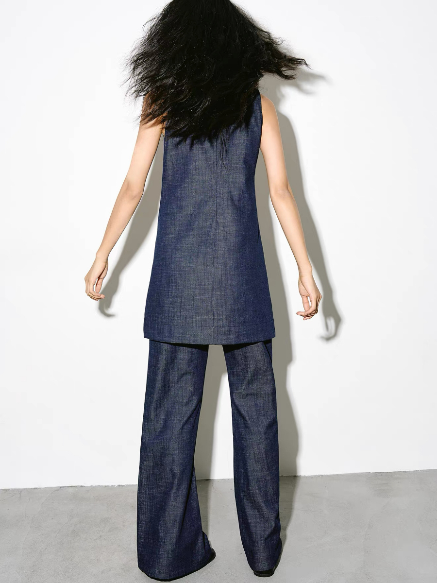 Karena Sleeveless Denim Top& Pants (Top & Bottoms sold seperately)