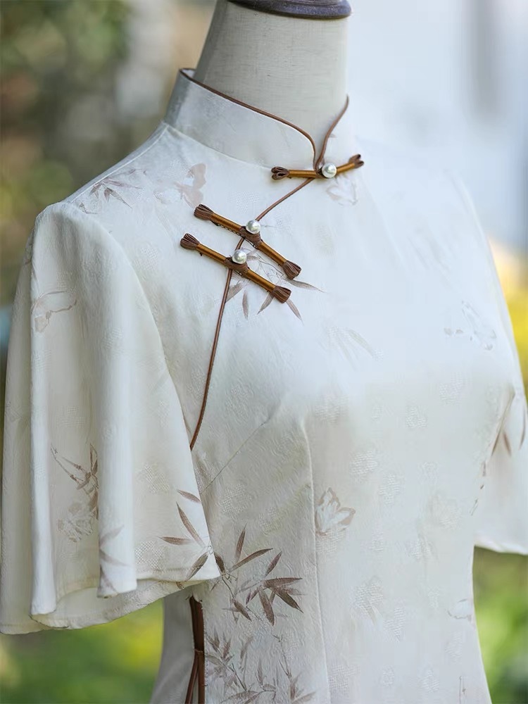 Ci Lan Bamboo Printing A-Line Cheongsam