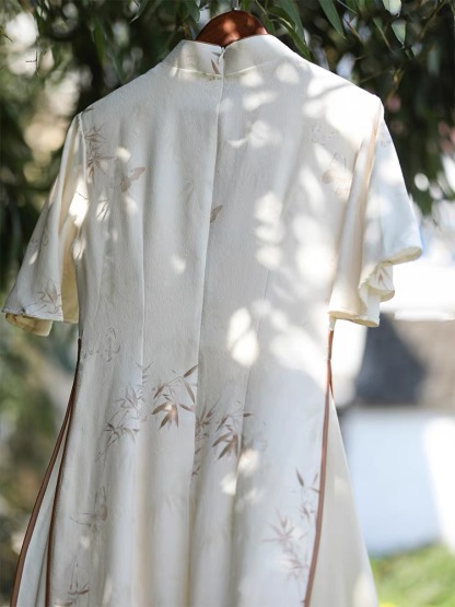 Ci Lan Bamboo Printing A-Line Cheongsam