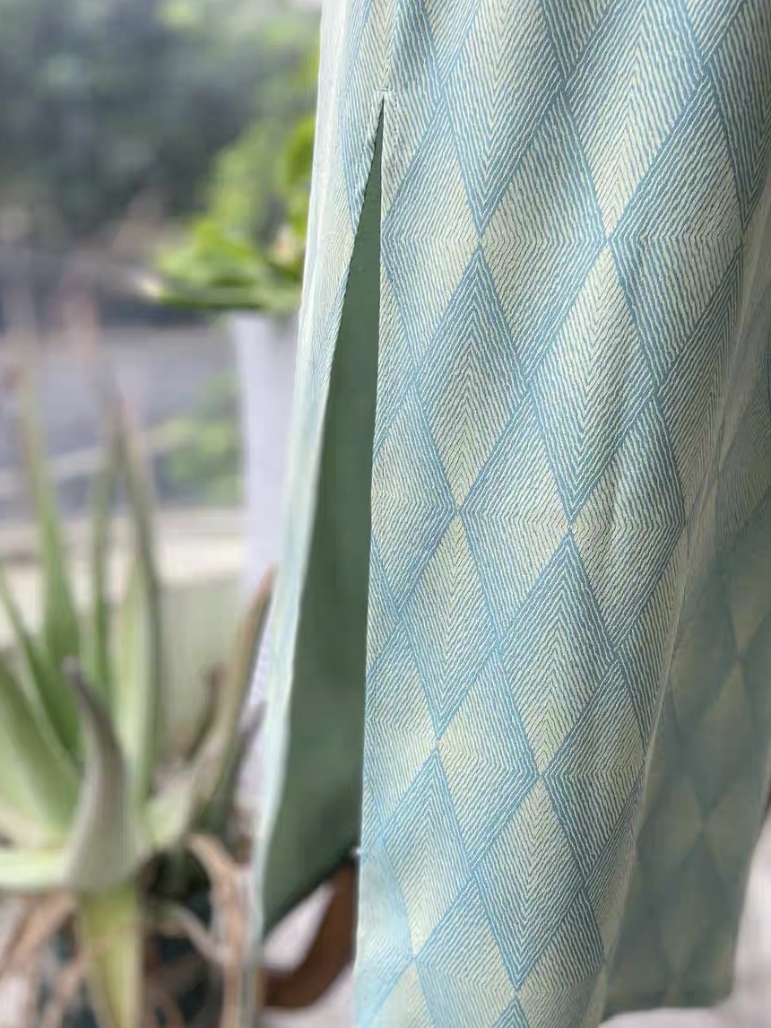 Ci Lu Diamond Shape Printing Sleeveless Cheongsam