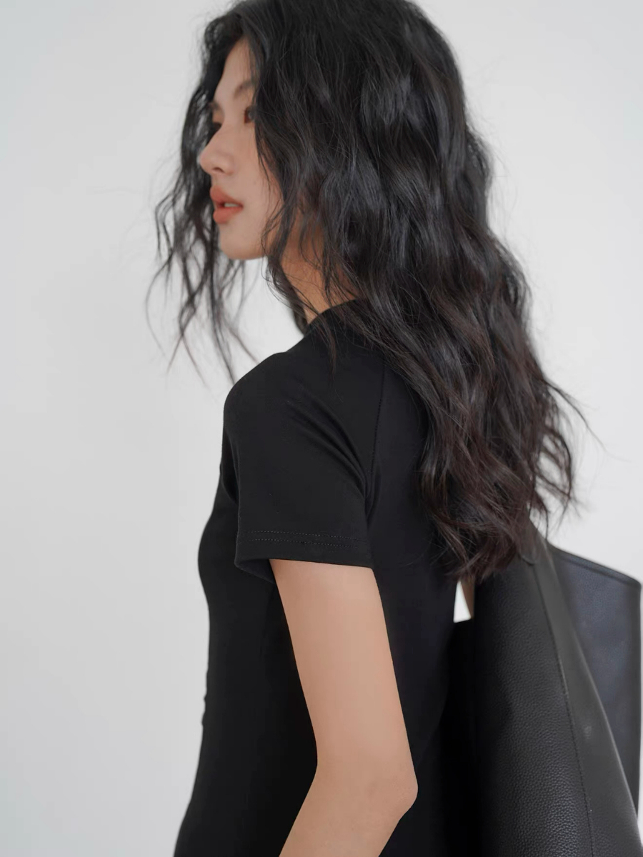 Kally Side Slit Basic T-Shirt Dress