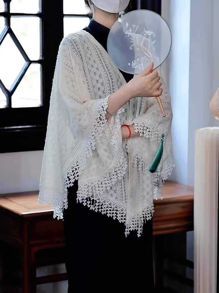Ci Man Crochet Cardigan with Tassels