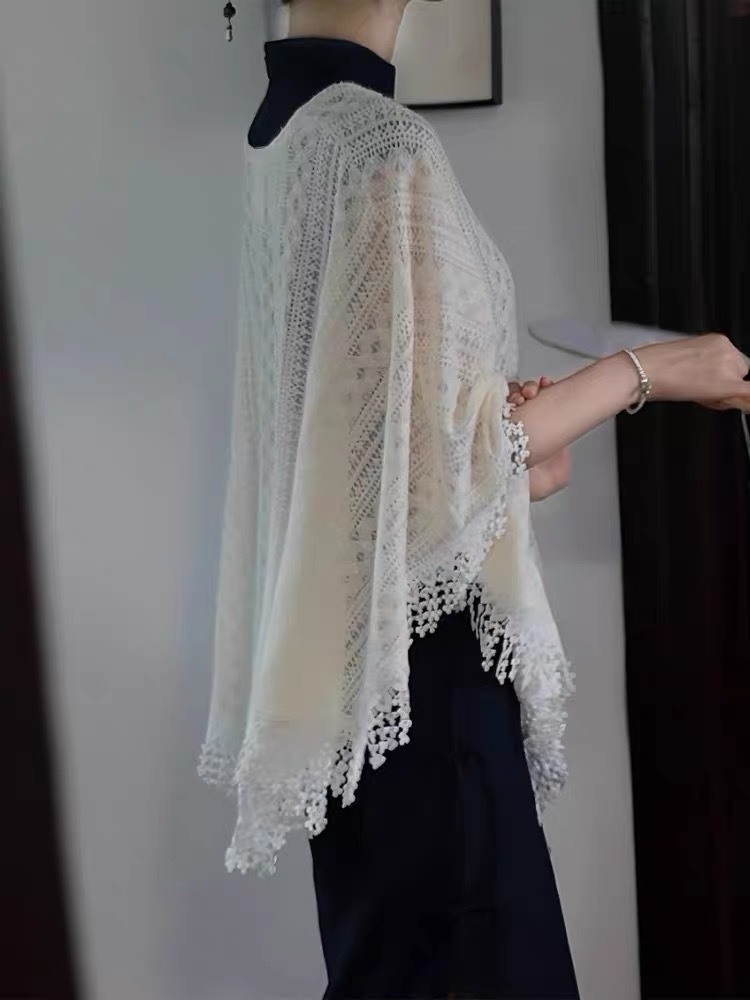 Ci Man Crochet Cardigan with Tassels