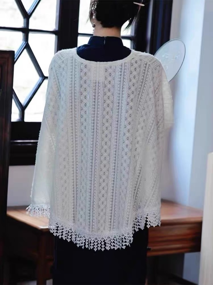 Ci Man Crochet Cardigan with Tassels