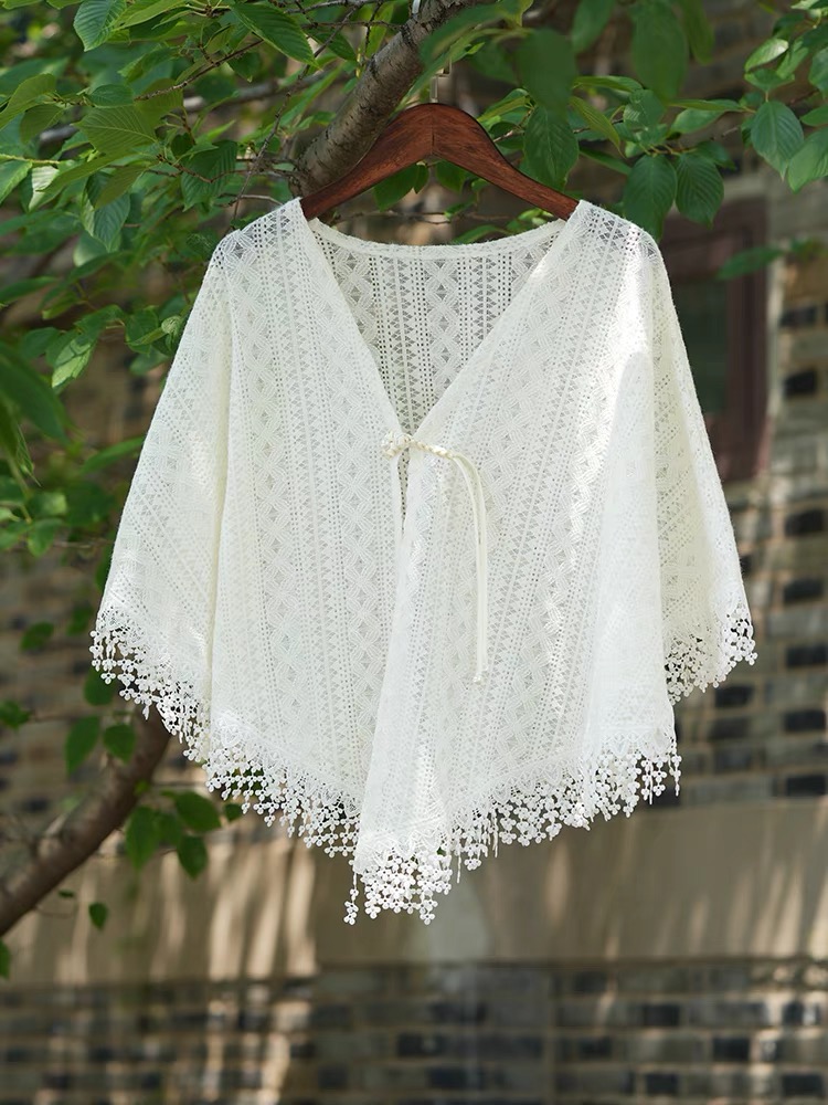 Ci Man Crochet Cardigan with Tassels