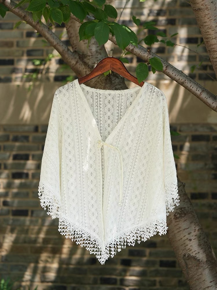 Ci Man Crochet Cardigan with Tassels