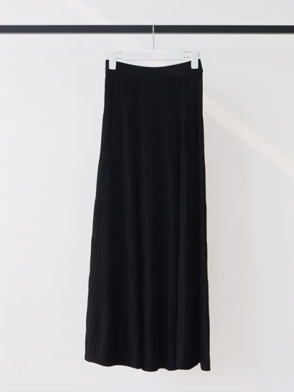 Emma Pleated Maxi Skirt-The Black Bow-