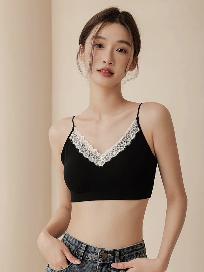 Ley Lacey Trim Padded Crop Top