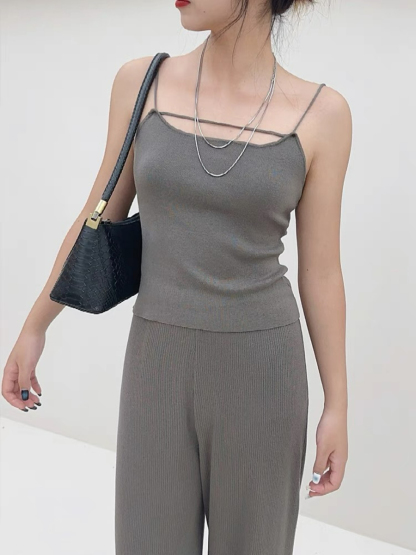 Elaine Knit Cami Top-The Black Bow-