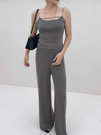 Elaine Knit Cami Top-The Black Bow-